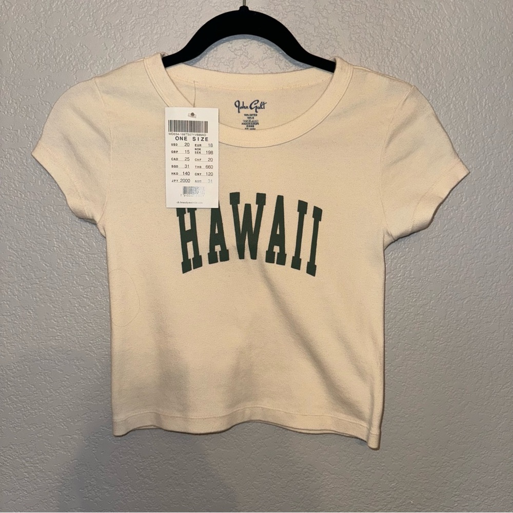BNWT Brandy Melville Cream Hawaii Graphic Tee One Size